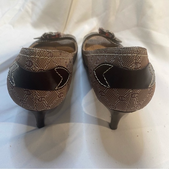 Etienne Aigner Peep Toe Brown Heels Pumps Size 6.5 - Picture 5 of 13